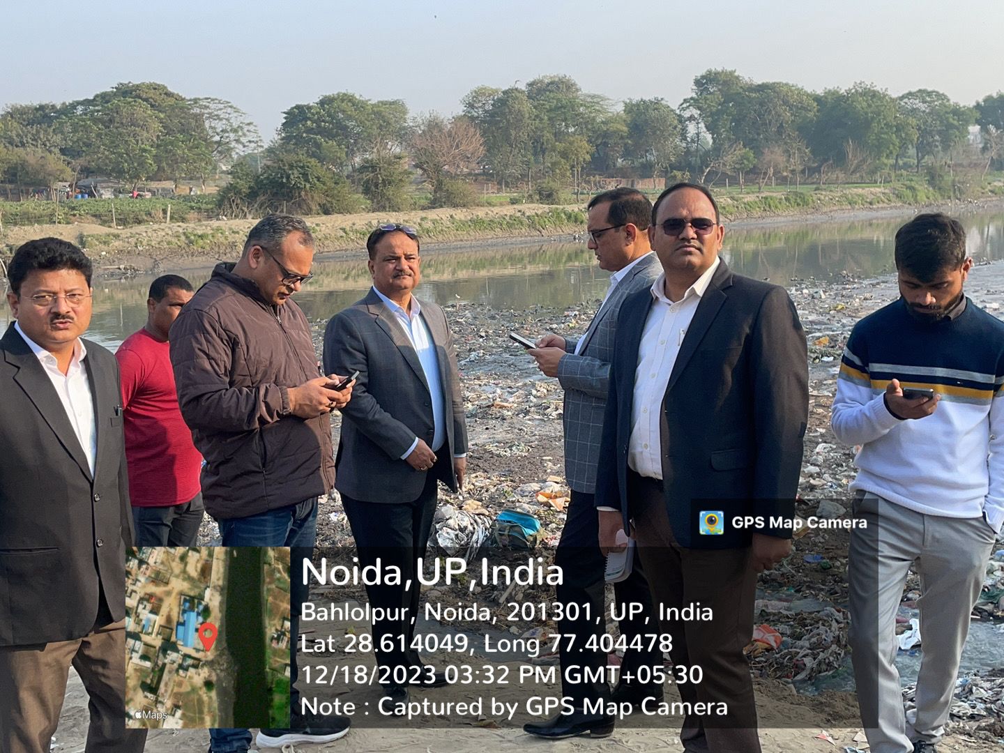 Noida Authority Officials Bahlolpur Hindon Inspection 