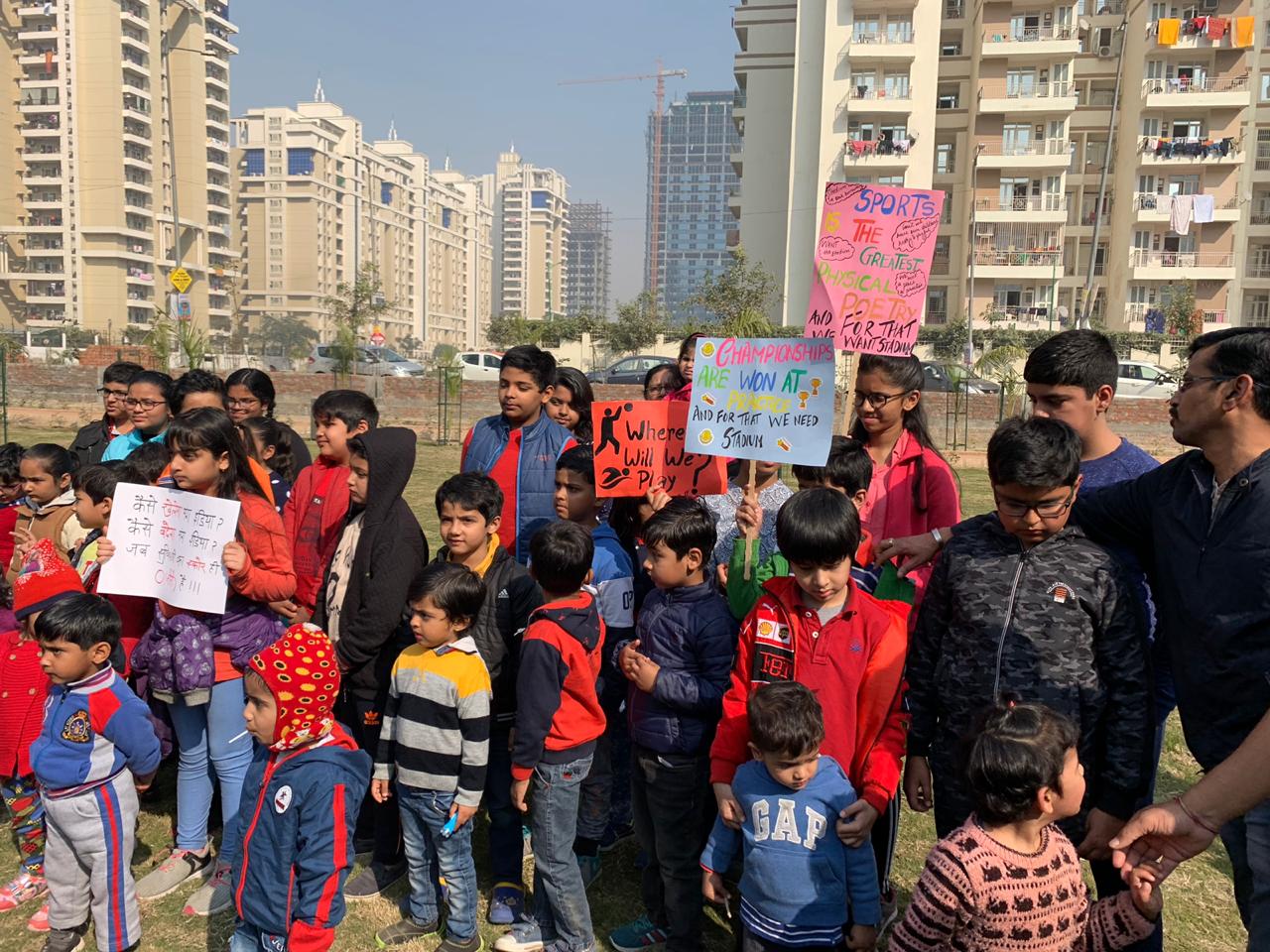 Protest for sports area