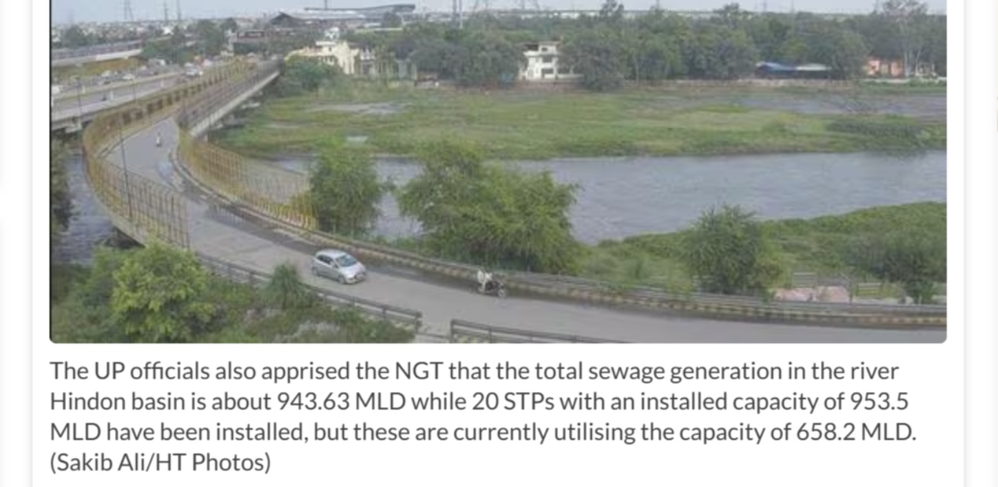 ‘STPs in Hindon to build 1,236 MLD capacity by 2027’: UP Govt tells NGT
