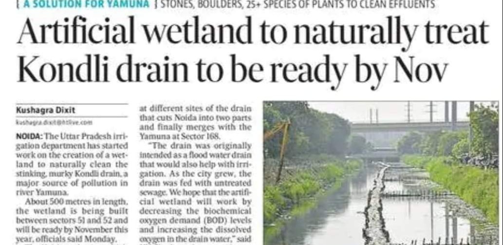 Artificial wetland to naturally treat Kondli drain to be ready by Nov