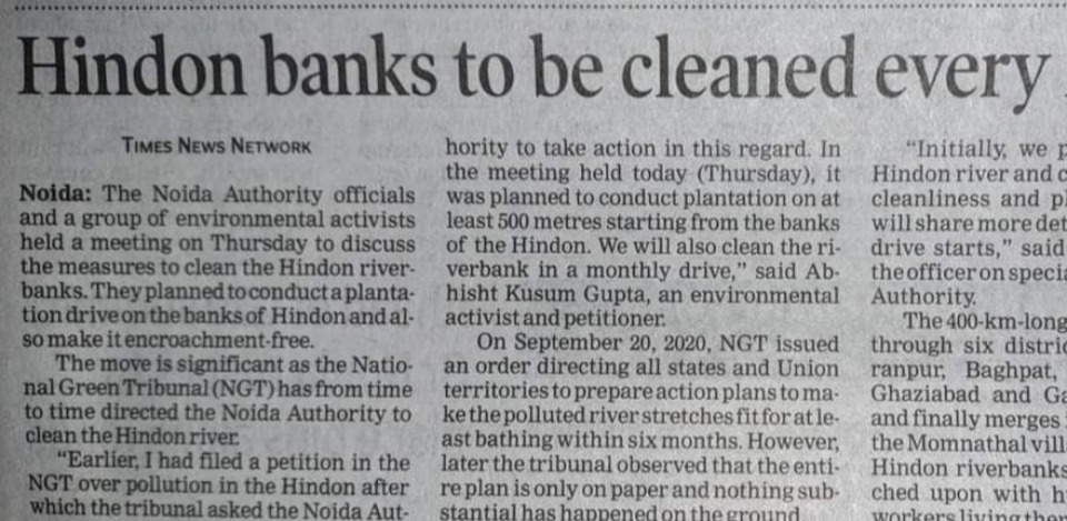 Hindon banks to be cleaned every month 