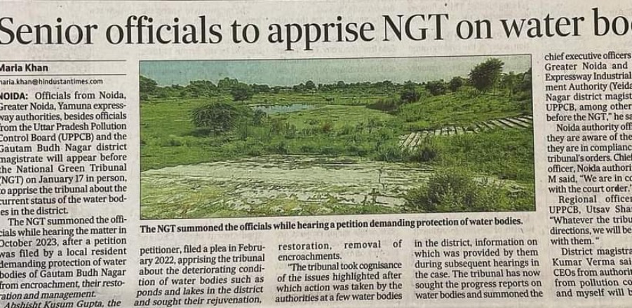 Senior officials to apprise NGT on water bodies' status 