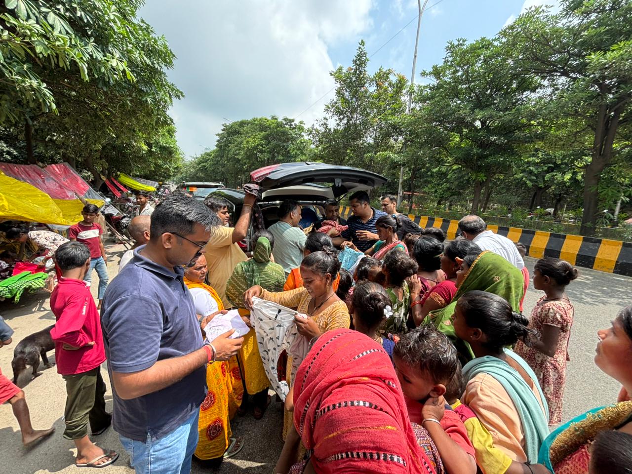 Cloth distribution in Sector 135- Flood affected area
